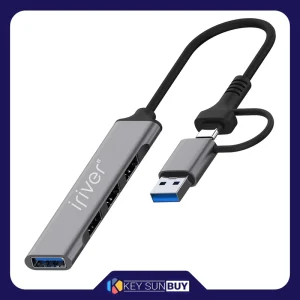 بهترین قیمت هاب 4 پورت USB-C آی ریور مدل HU-1 ارسال سراسر ایران