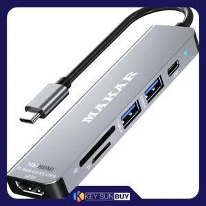 بهترین قیمت هاب 6 پورت USB-C ماکار مدل MK-HDMI ارسال سراسر ایران