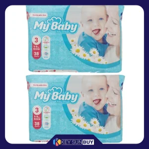 بهترین قیمت پوشک بچه مای بیبی مدل gentle with skin سایز 3 دو بسته 38 عددی ارسال سراسر ایران