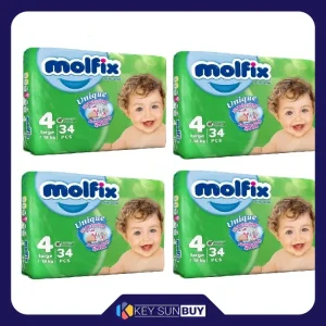 بهترین قیمت پوشک بچه مولفیکس سایز 4 کد PK04434 بسته 34 عددی مجموعه 4 عددی ارسال سراسر ایران