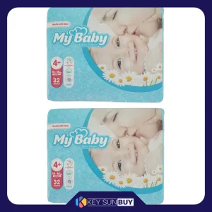 بهترین قیمت پوشک کودک مای بیبی مدل Max Care سایز 4+ دو بسته 32 عددی ارسال سراسر ایران