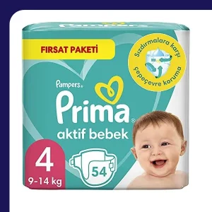 بهترین قیمت پوشک کودک پریما مدل Aktif Bebek سایز 4 بسته 54 عددی ارسال سراسر ایران