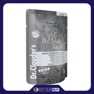 بهترین قیمت پوچ گربه بالغ دکتر کلادر مدل Best Selection No.05 طعم مرغ، ماهی وزن 85 گرم ارسال سراسر ایران