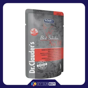 بهترین قیمت پوچ گربه بالغ دکتر کلادر مدل Best Selection No.08 طعم گوشت گاو و اردک وزن 85 گرم ارسال سراسر ایران