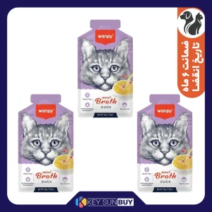 بهترین قیمت پوچ گربه بالغ ونپی مدل Meat Broth طعم اردک بسته 3 عددی ارسال سراسر ایران