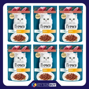 بهترین قیمت پوچ گربه بالغ گورمت مدل Perle Pack با طعم اردک وزن 450 گرم بسته 6 عددی ارسال سراسر ایران