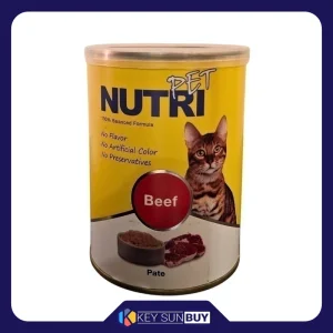 بهترین قیمت کنسرو غذای گربه بالغ نوتری پت مدل پته طعم گوشت گاو وزن ۴۲۵ گرم ارسال سراسر ایران