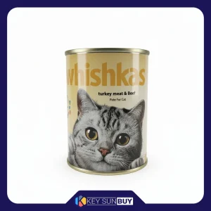 بهترین قیمت کنسرو غذای گربه بالغ ویشکاس مدل پته طعم گوشت گوساله و بوقلمون وزن 380 گرم ارسال سراسر ایران