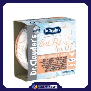 بهترین قیمت کنسرو گربه دکتر کلادرز مدل hahnchenbrust & lachs وزن 70 گرم ارسال سراسر ایران