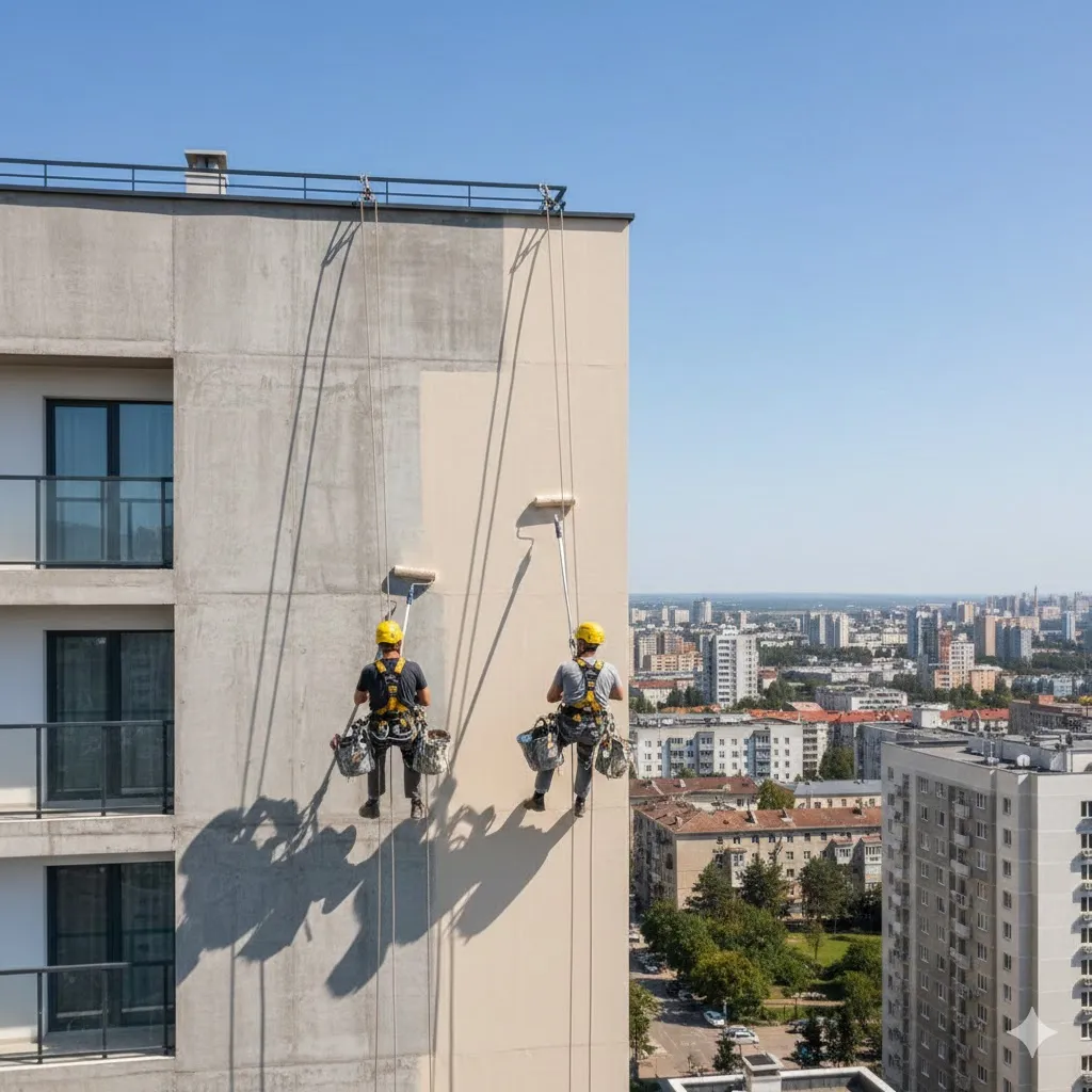 قیمت خدمات نقاشی نمای ساختمان با راپل در شرق تهران