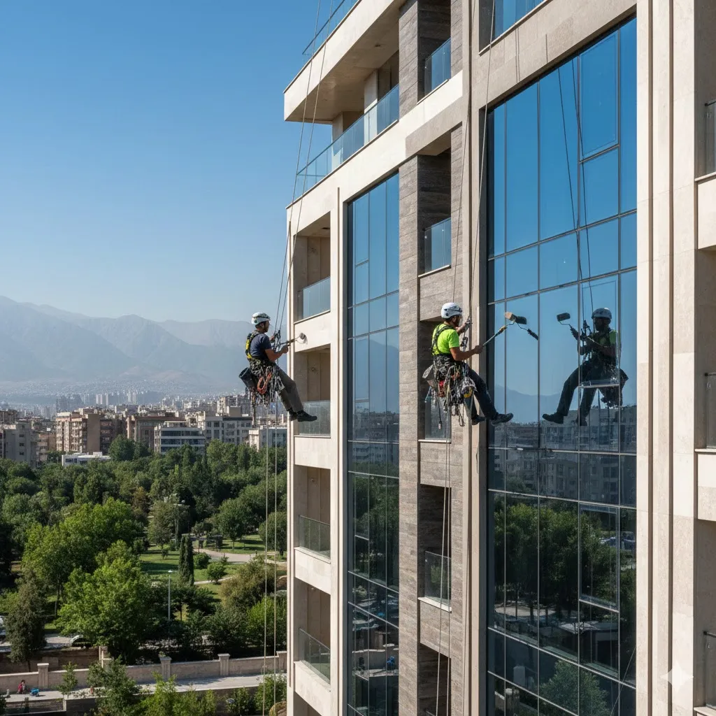 قیمت خدمات نقاشی نمای ساختمان با راپل در شمال تهران