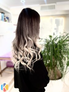 مهناز مسیبی رنگ مش لایت کراتین مو در میدان تجریش 11