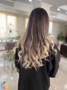 مهناز مسیبی رنگ مش لایت کراتین مو در میدان تجریش 8
