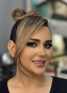 زیبایی سارا وکیلی هیرکات براشینگ میکاپ شینیون در پردیس فاز 8